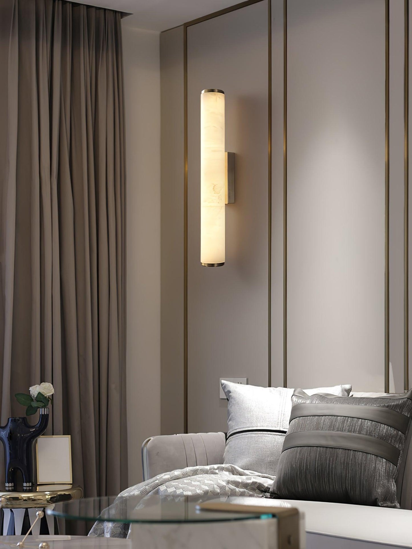 Classic White Glass LED Wall Light Fixture
