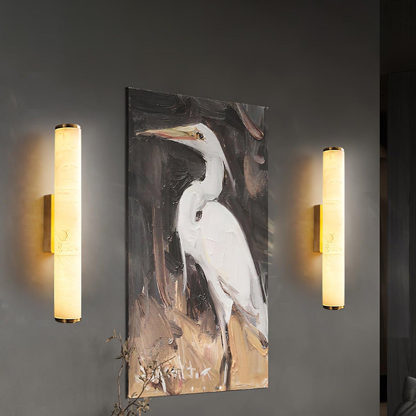 Classic White Glass LED Wall Light Fixture