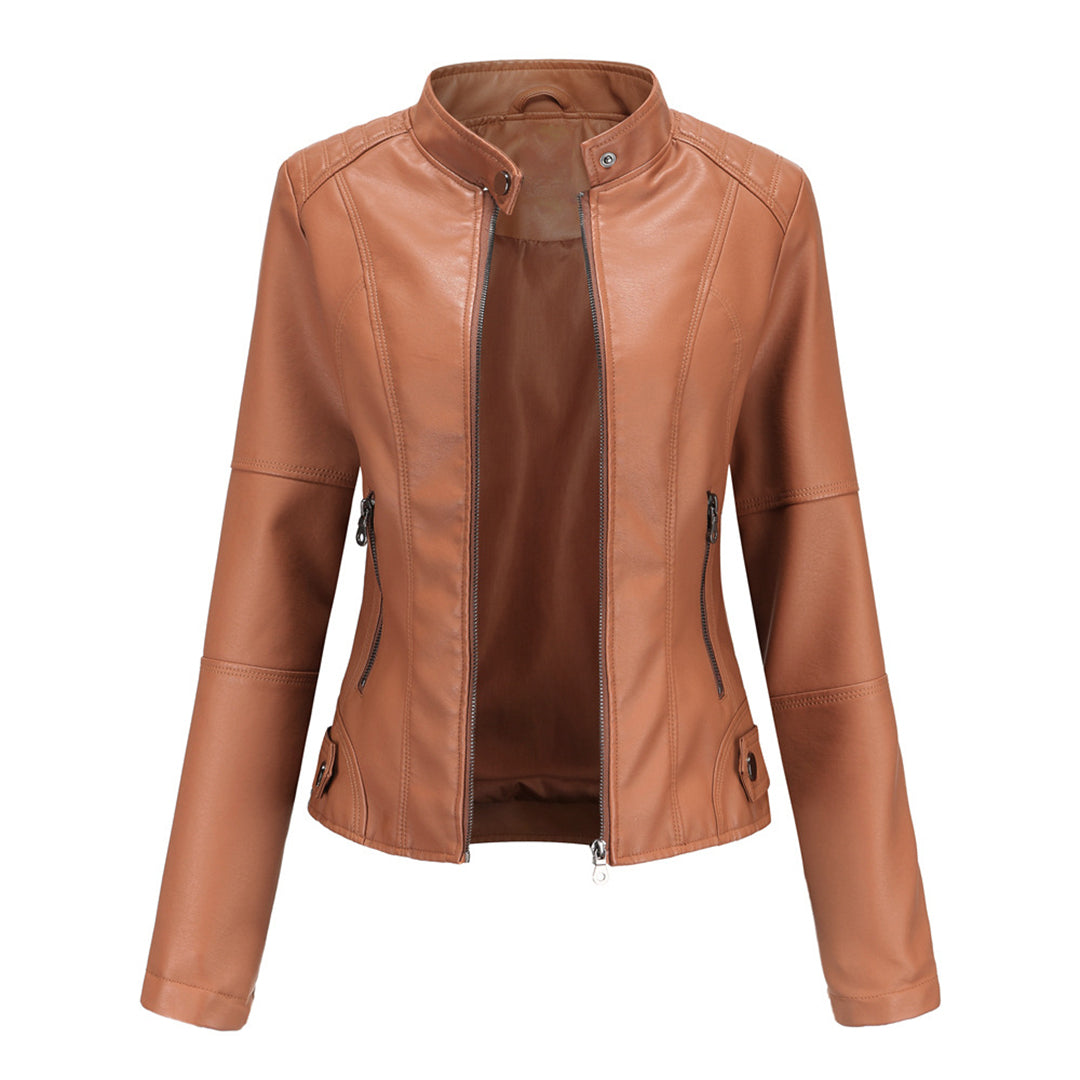 Trendy Black Faux Leather Motorcycle Jacket