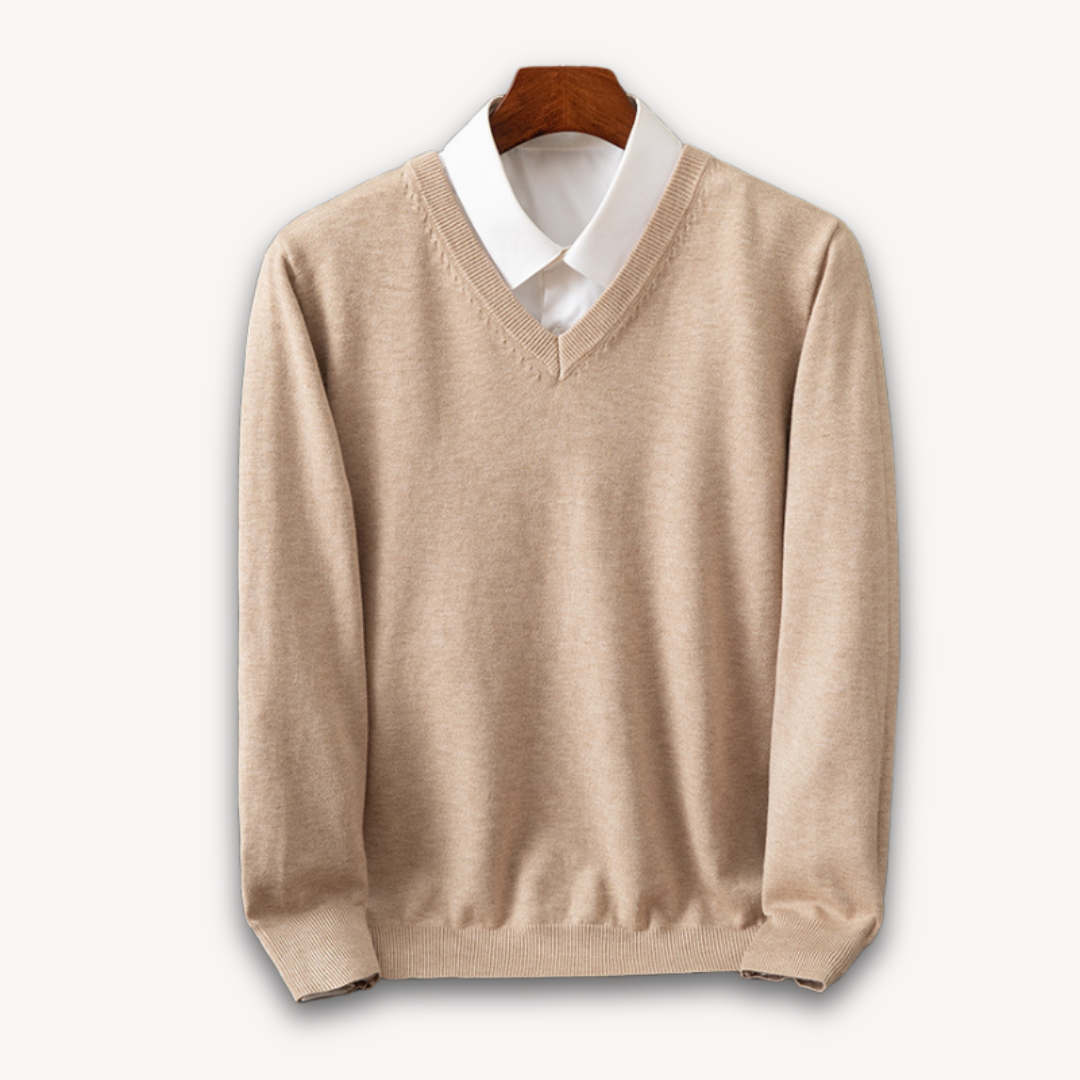 Luxury Men's Soft V-Neck Cashmere Sweater