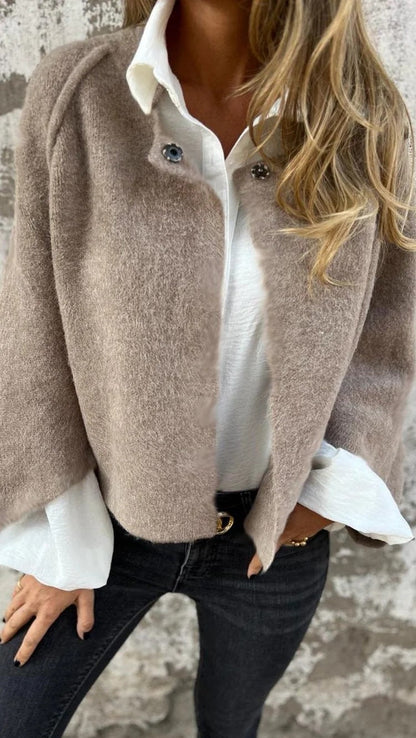 Soft Faux Fur Coat with Simple Elegance Design
