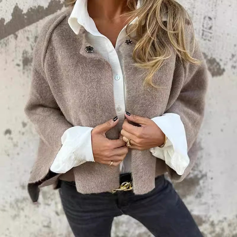 Soft Faux Fur Coat with Simple Elegance Design