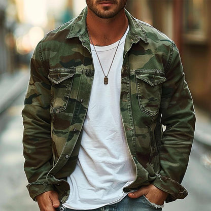 Men's Camouflage Canvas Jacket - OutfitLondon