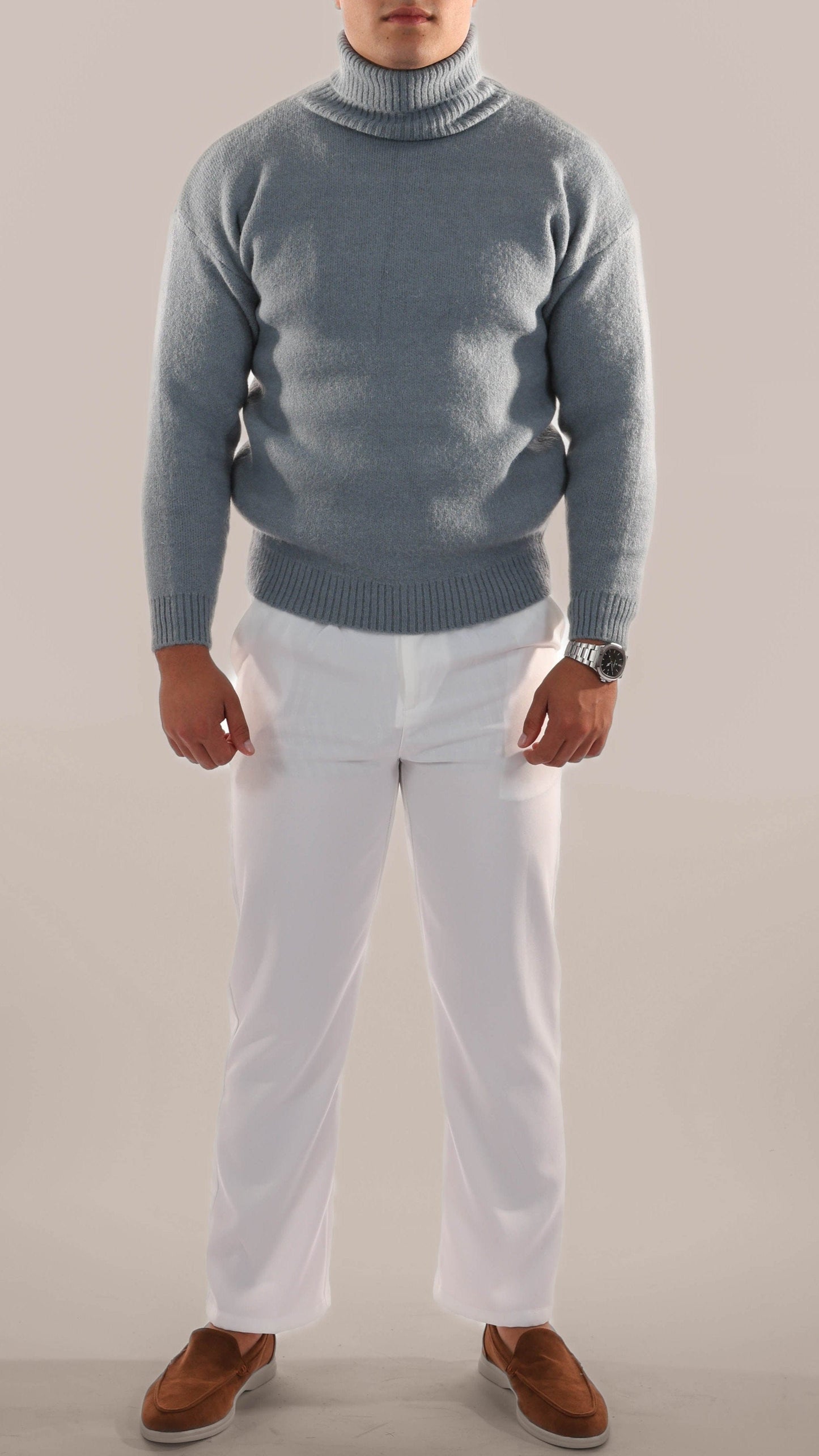 Cozy Cable Knit Crew Neck Sweater Men