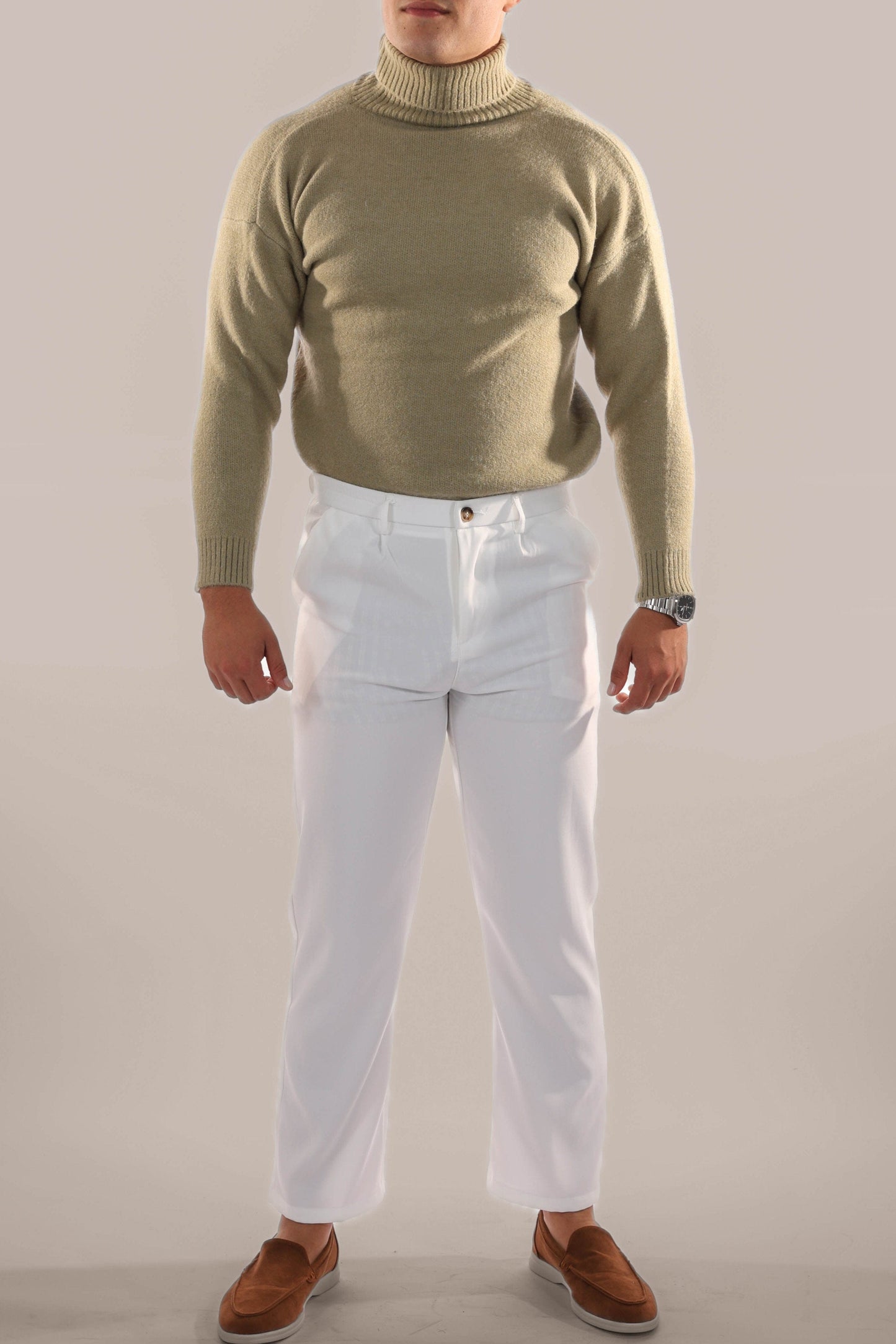 Cozy Cable Knit Crew Neck Sweater Men