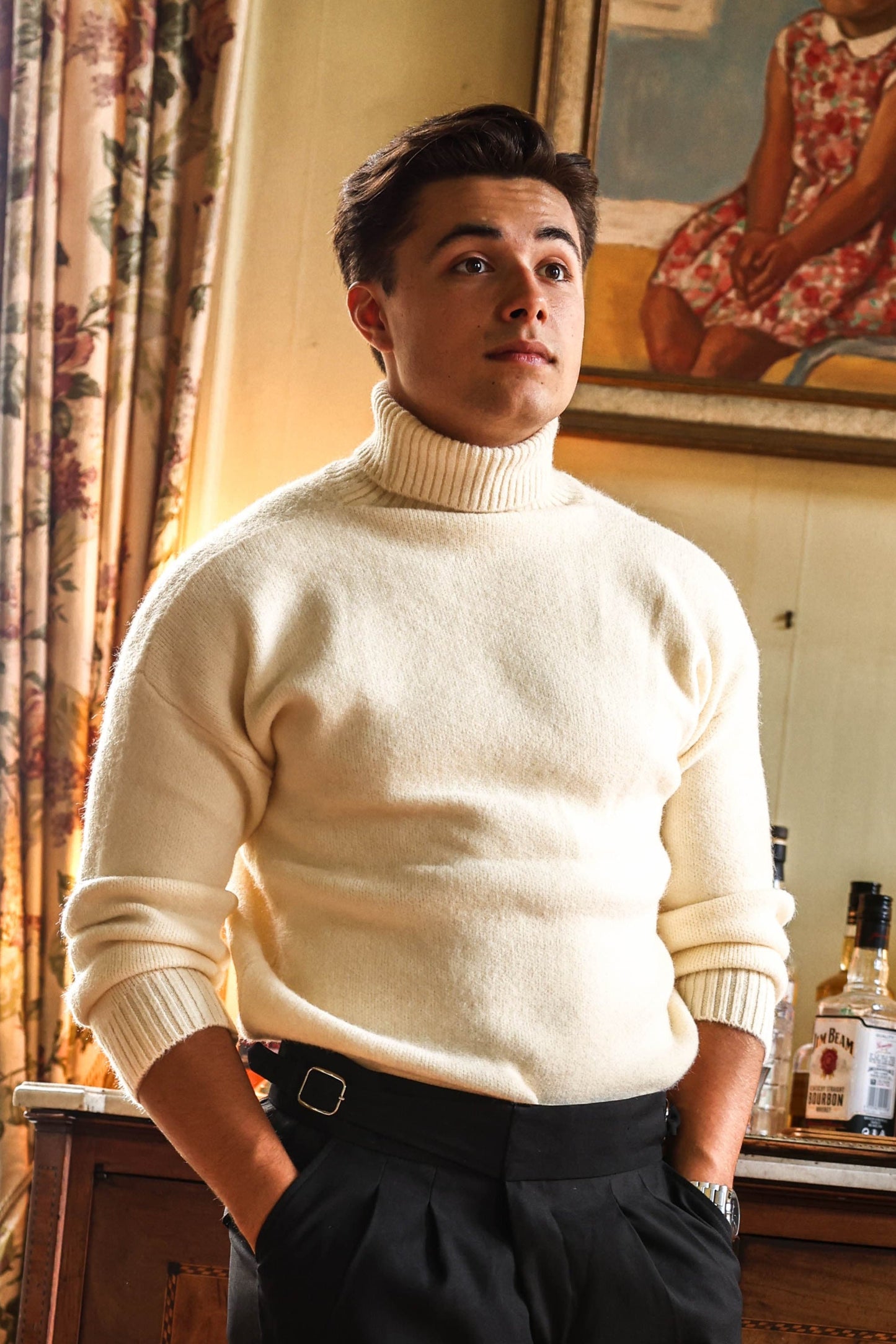 Cozy Cable Knit Crew Neck Sweater Men