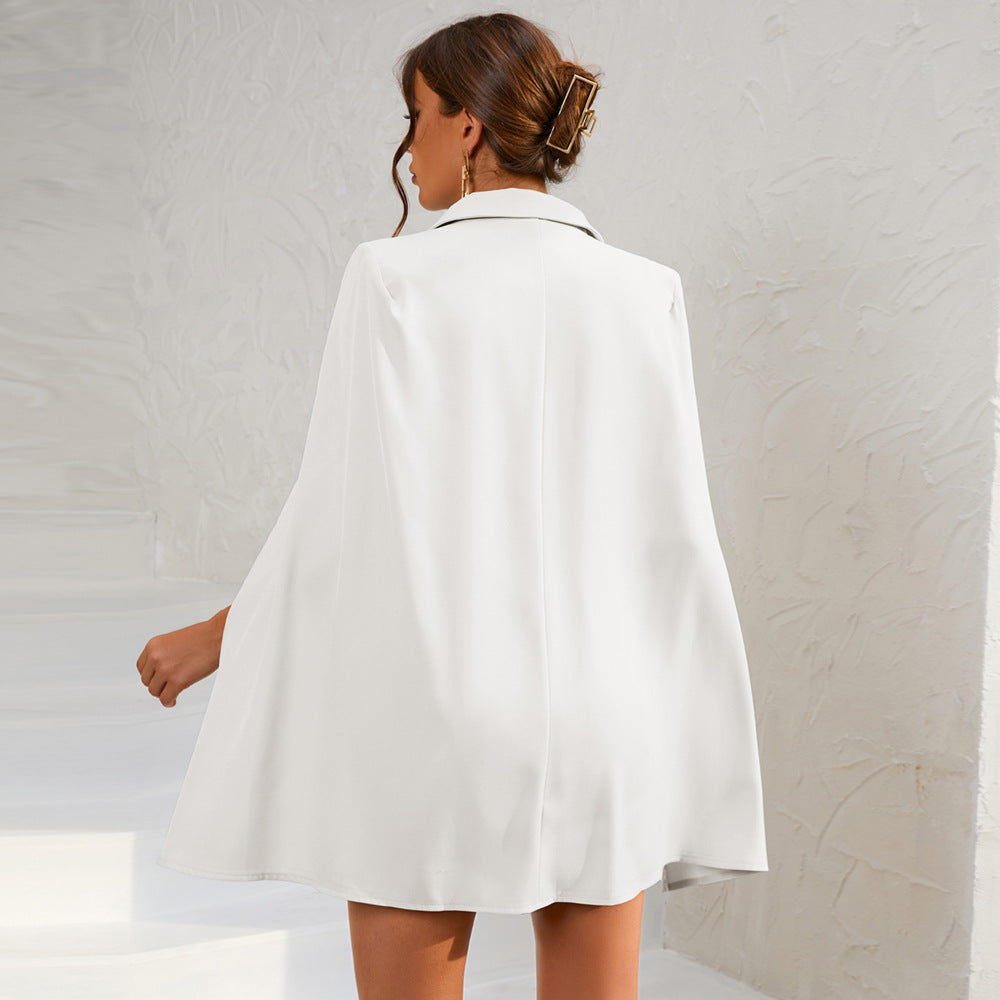 Tailored Fit Mini Dress with Belt and Gold Buttons