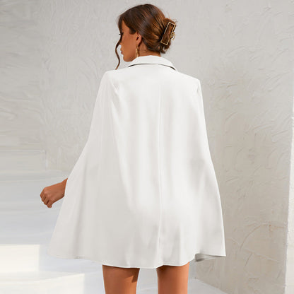 Tailored Fit Mini Dress with Belt and Gold Buttons