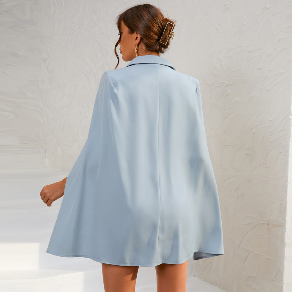 Tailored Fit Mini Dress with Belt and Gold Buttons