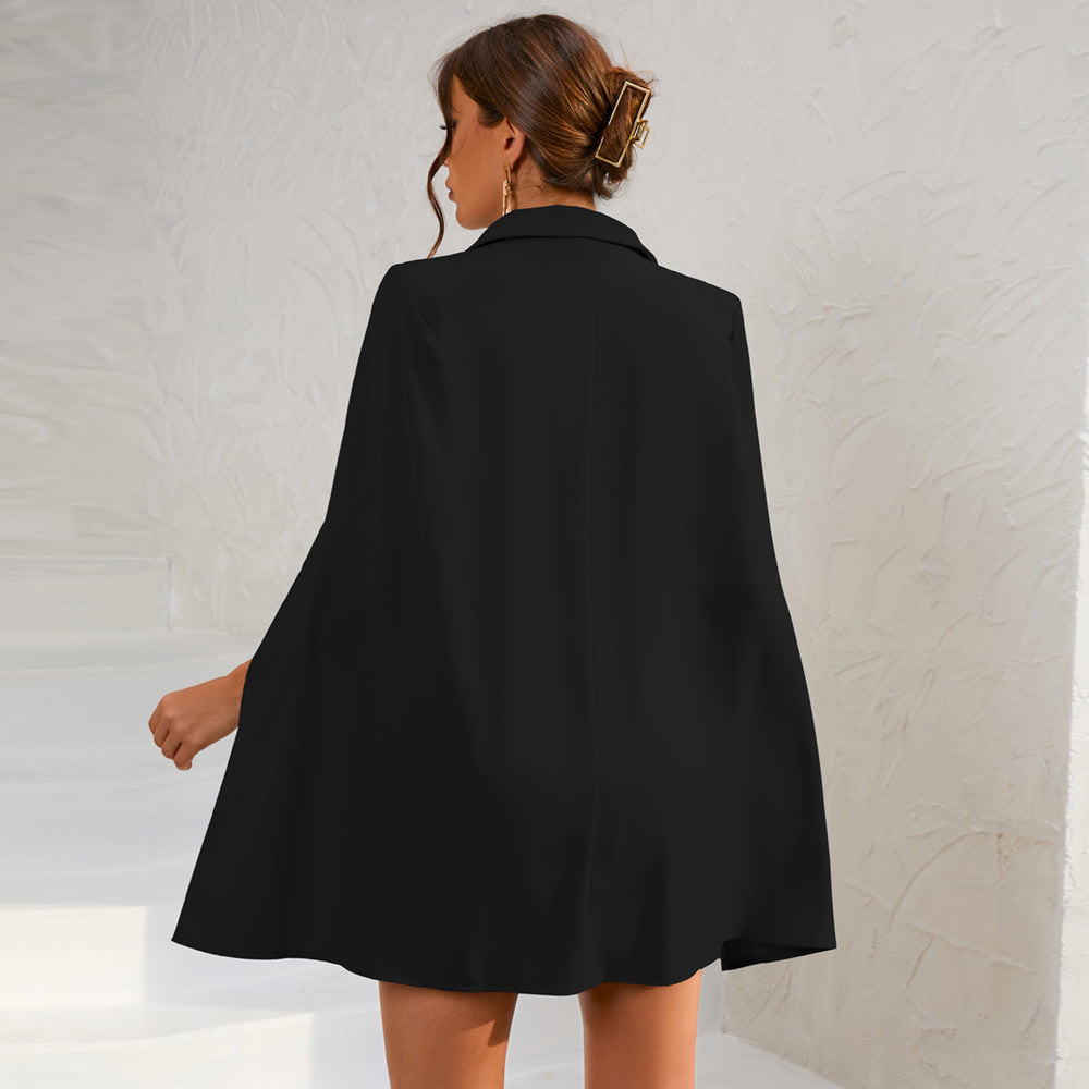 Tailored Fit Mini Dress with Belt and Gold Buttons