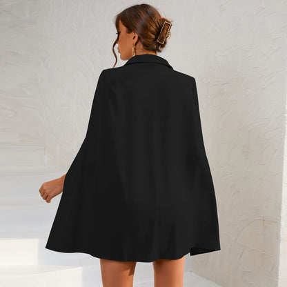 Tailored Fit Mini Dress with Belt and Gold Buttons