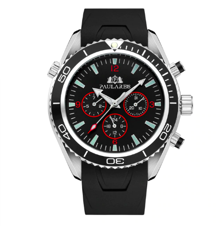 Durable Water Resistant Men's Quartz Watch Black Strap