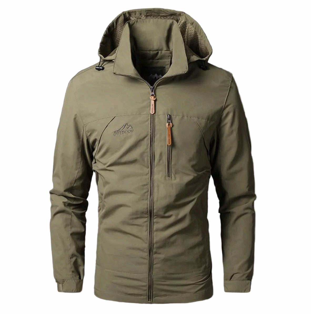 Waterproof Mens Parka Jacket with Hood and Zip Pockets