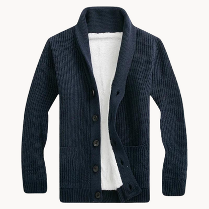 Cozy Fleece Cardigan with Shawl Collar