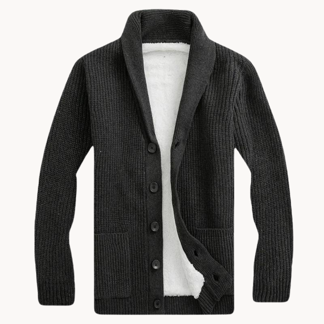 Cozy Fleece Cardigan with Shawl Collar
