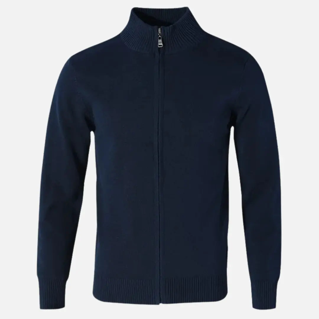 Soft Zip Up Knit Cardigan - OutfitLondon