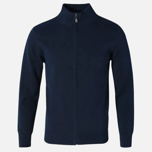 Soft Zip Up Knit Cardigan - OutfitLondon