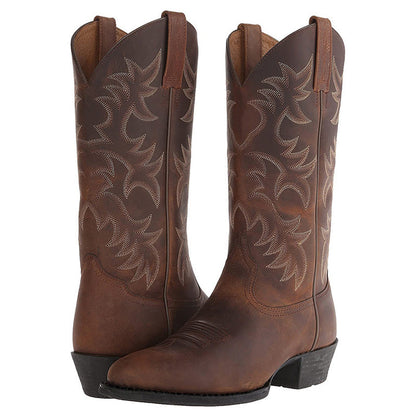 Men's Leather Mid-Calf Cowboy Boots