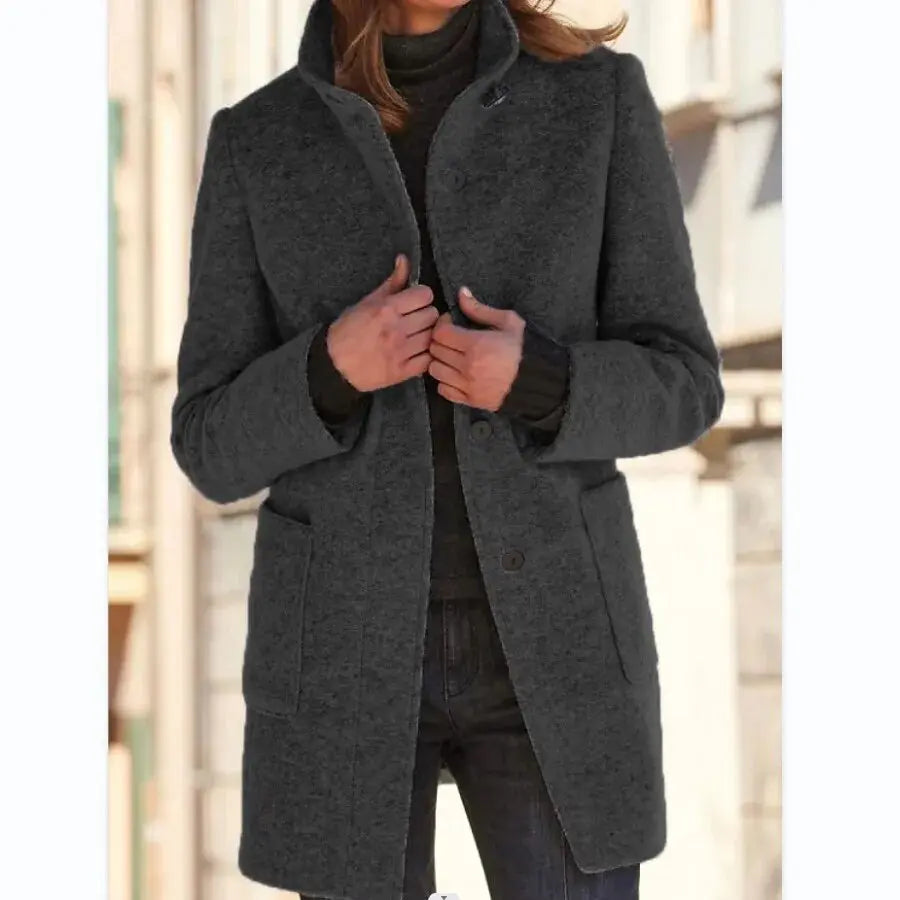 Women's Wool Blend Coat Simple Elegance
