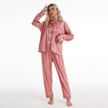 Carmen Set | Women's Stylish Striped Silk Pajamas
