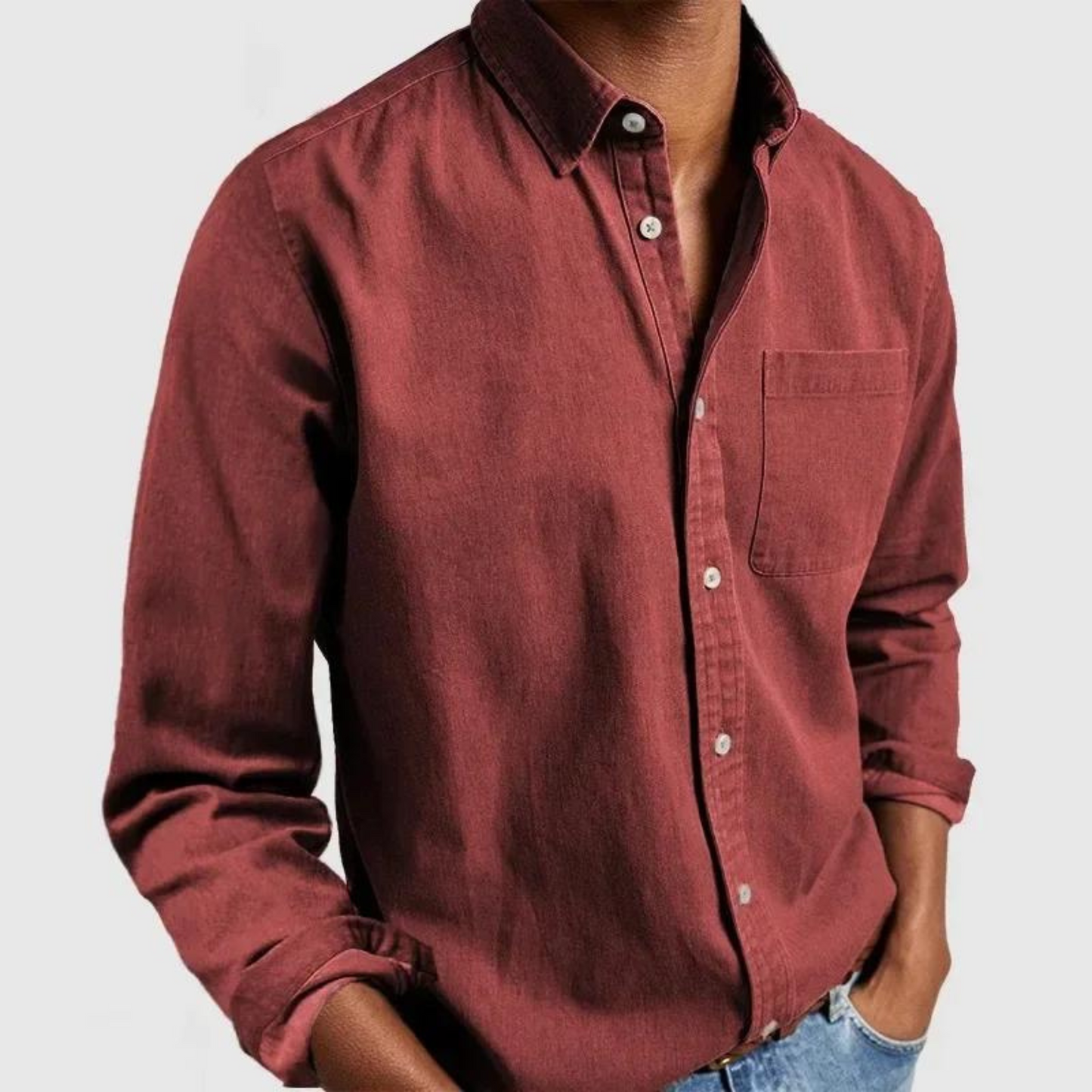 Relaxed Fit Mens Button Down Casual Shirt
