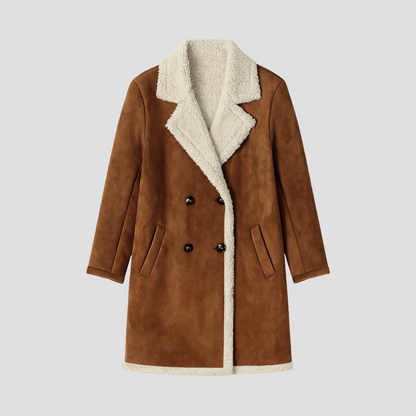 Luxury Faux Fur Lined Wool Trench Coat