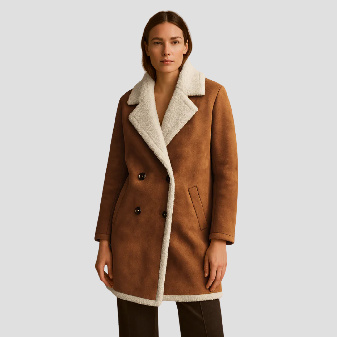 Luxury Faux Fur Lined Wool Trench Coat