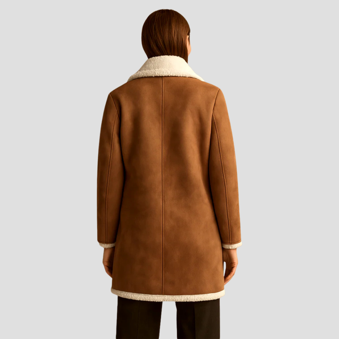 Luxury Faux Fur Lined Wool Trench Coat