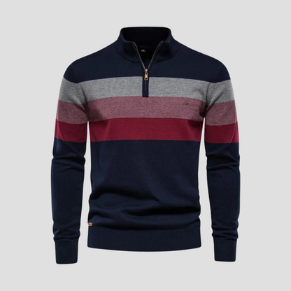 Classic Stripe Crew Neck Pullover Sweater - OutfitLondon
