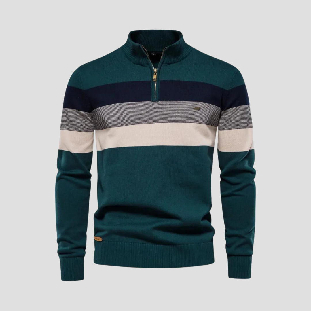 Classic Stripe Crew Neck Pullover Sweater