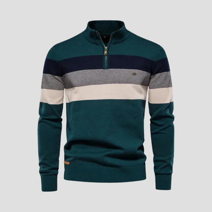 Classic Stripe Crew Neck Pullover Sweater