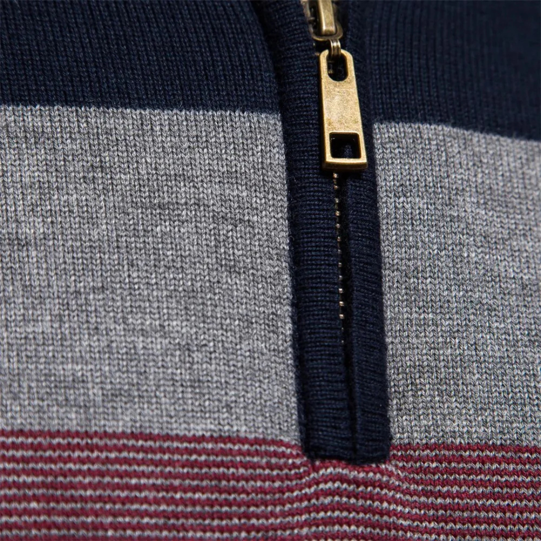 Classic Stripe Crew Neck Pullover Sweater