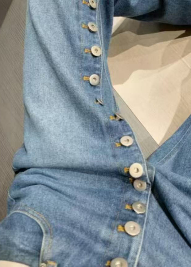 Women's High-Waisted Relaxed Jeans Blue Denim - OutfitLondon
