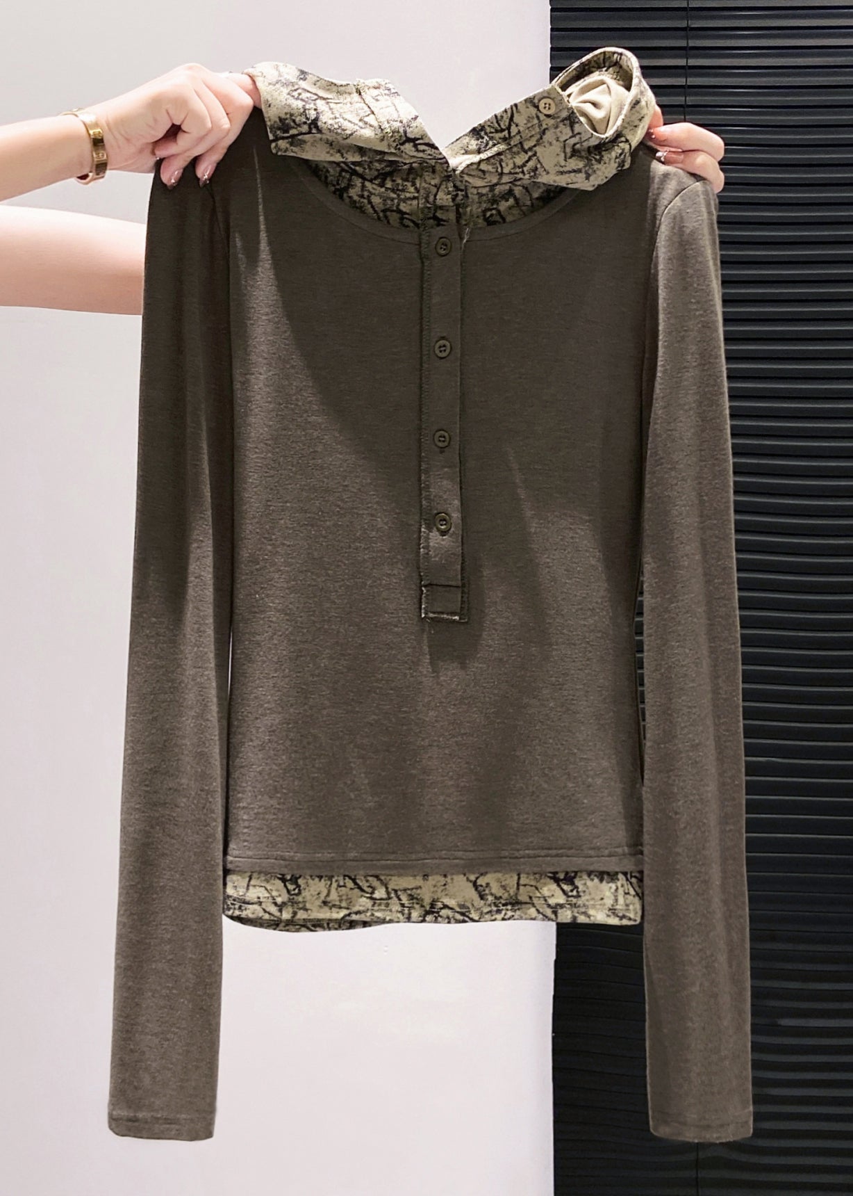 Women's Cotton Blend Hoodie Brown Casual Two-Piece - OutfitLondon