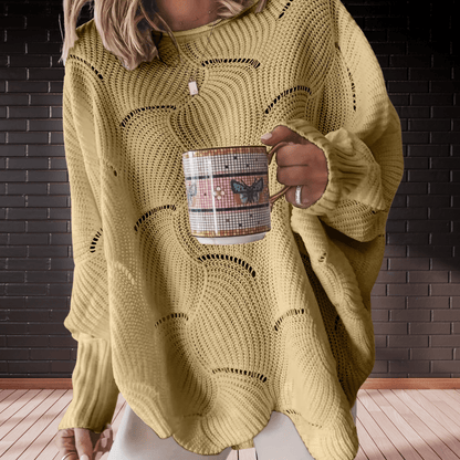 Women's Ribbed Asymmetric Hem Sweater Annelie