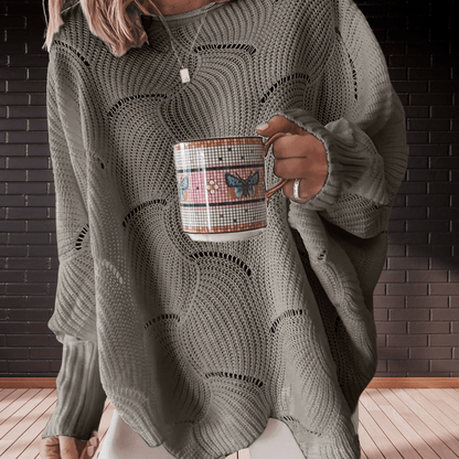 Women's Ribbed Asymmetric Hem Sweater Annelie
