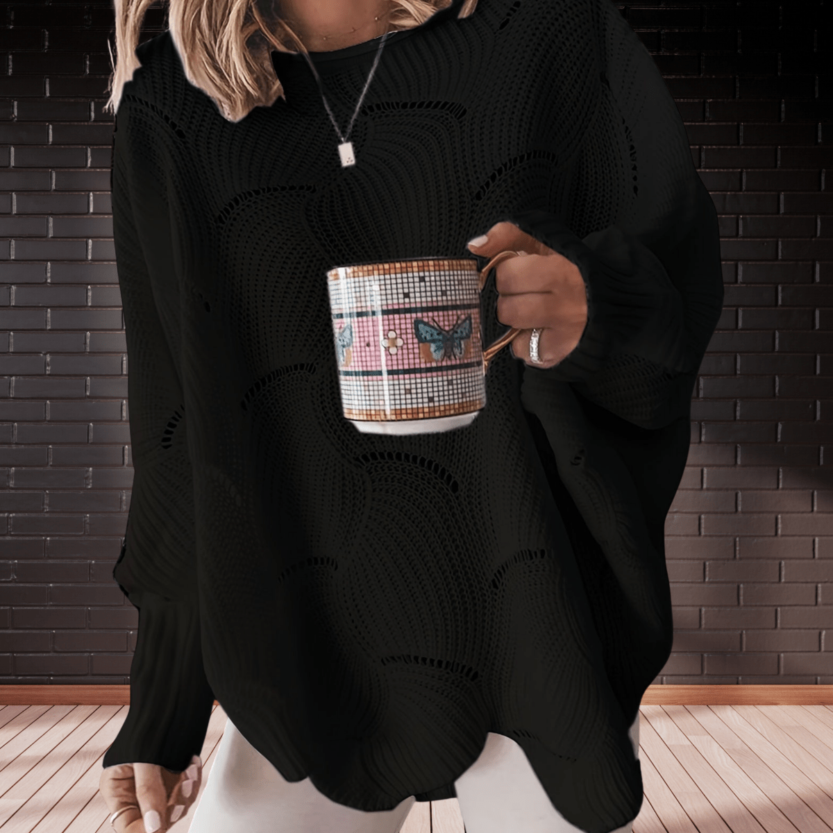 Women's Ribbed Asymmetric Hem Sweater Annelie