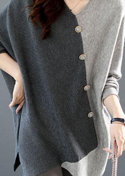Relaxed Fit Patchwork Knit Women's Shirt
