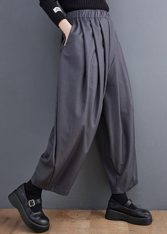 Men's Cotton Shorts Gray Elastic Waistband - OutfitLondon