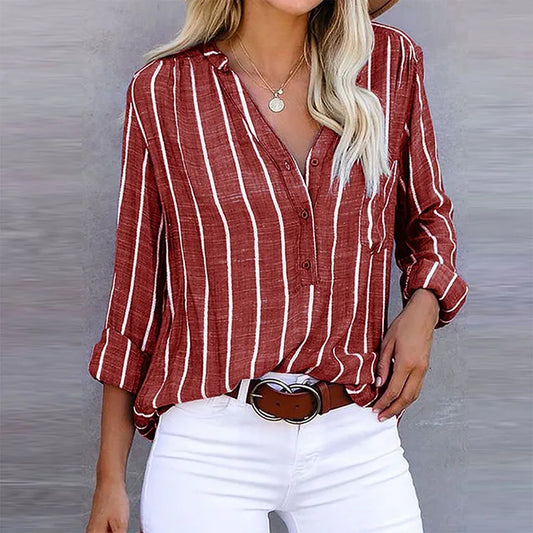 Valenne Women's Striped Blouse - OutfitLondon