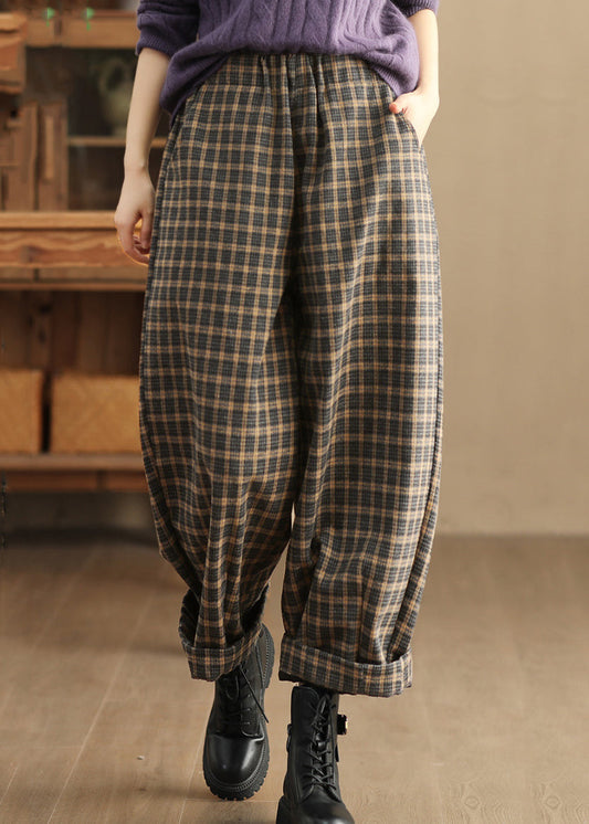 Unisex Plaid Pants Elastic Waist Comfortable - OutfitLondon