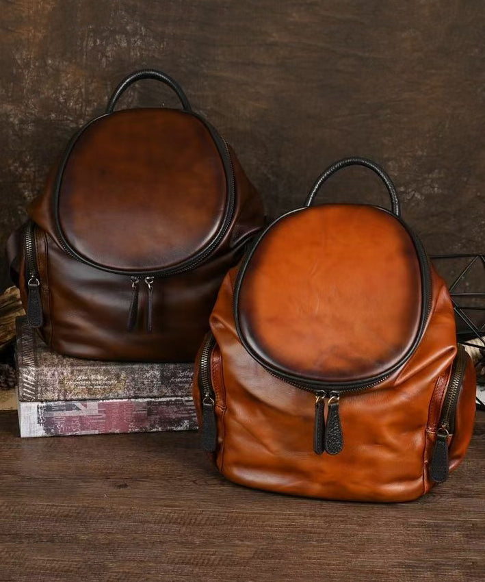 Retro Leather Backpack Large Capacity Daypack - OutfitLondon