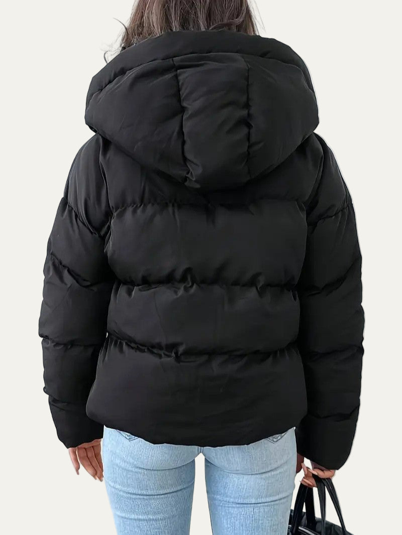 Short Puffer Hoodie Coat for Women