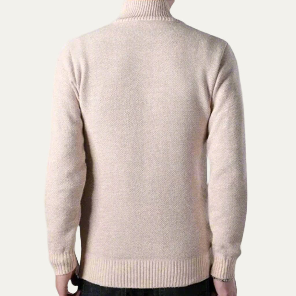 Men's Thick Knitted Zip Up Sweater Jacket