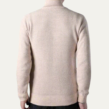 Men's Thick Knitted Zip Up Sweater Jacket
