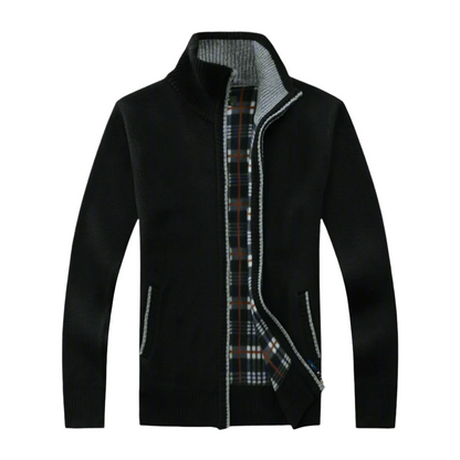 Relaxed Fit Crew Neck Sweater Jacket