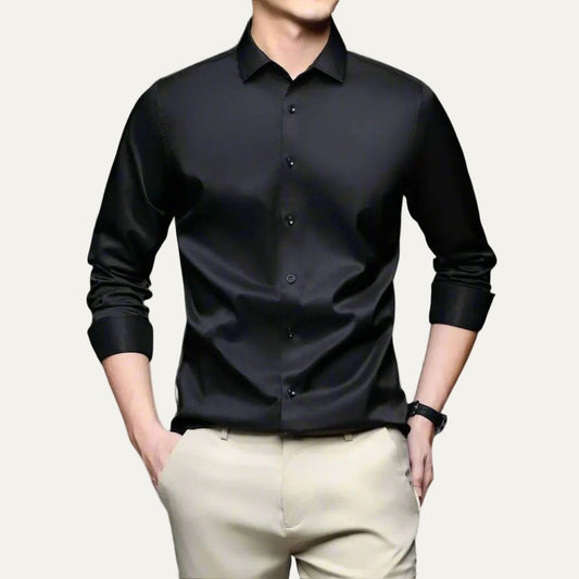 Men's Classic Fit Luxury Silk Dress Shirt - OutfitLondon