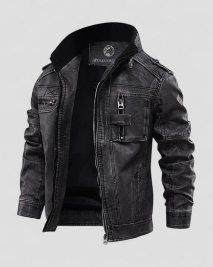 Classic Fit Mens Brown Leather Jacket - OutfitLondon