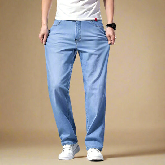 Comfortable Wide Leg Mens Jeans Loose Fit Style - OutfitLondon