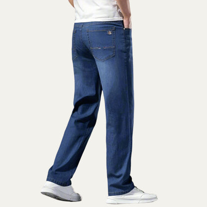 Casual Loose Fit Blue Jeans for Men